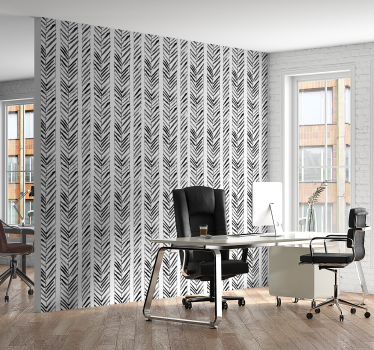 Papel tapiz oficina diseño geométrico en blanco y negro - TenVinilo