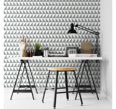 Papel tapiz oficina patrón geométrico gris - TenVinilo