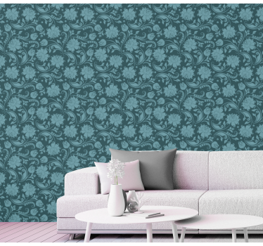 Papel floral Jardín secreto azul - TenVinilo