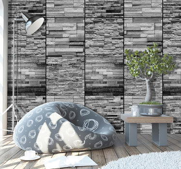 Papel pintado piedra composición en gris - TenVinilo
