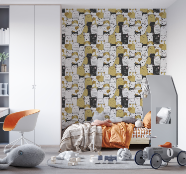 Papel habitación infantil patrón de perros adorables - TenVinilo
