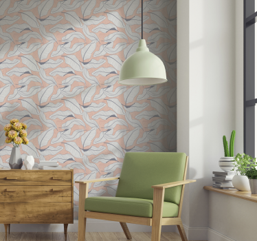 Papel para pared de flores con hojas tropicales - TenVinilo