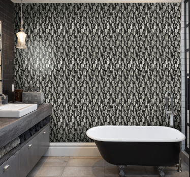 Papel para pared de flores de helechos negros - TenVinilo