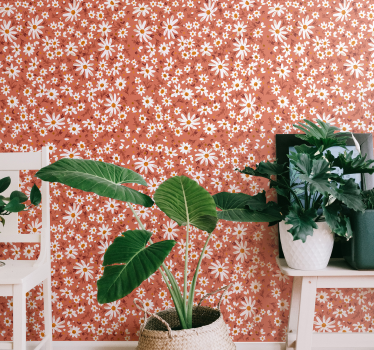 Papel para pared de flores margarita de los 70 - TenVinilo