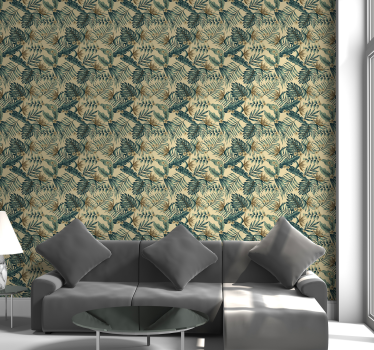 Papel para pared de flores y hojas tropicales  - TenVinilo