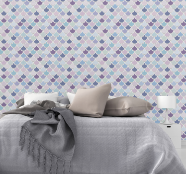 Papel pared 3D gris piel de sirena - TenVinilo