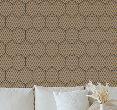 Papel pared 3D hexágonos abstractos - TenVinilo