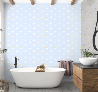 Papel pared animales gansos para niños - TenVinilo