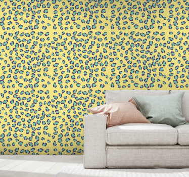 Papel pared animales patrón leopardo - TenVinilo