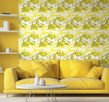 Papel pared arte pinceladas amarillas - TenVinilo