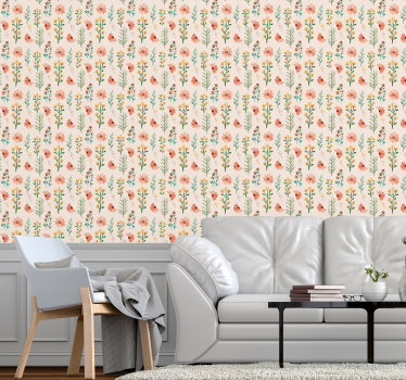 Papel pared flores con tonos acuarela - TenVinilo