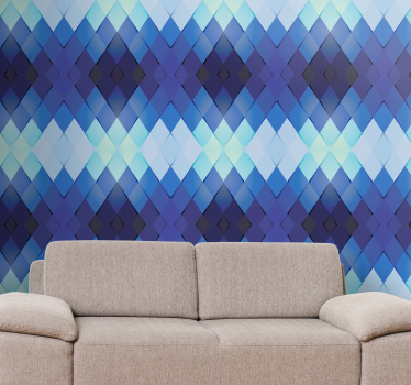 Papel pintado 3D geométrico patrón de rombos - TenVinilo