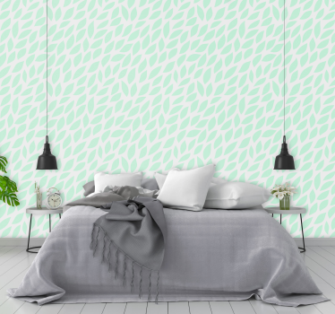 Papel pared hojas pétalos azules - TenVinilo