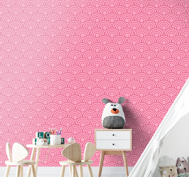 Papel pared infantil geométrico rosa - TenVinilo
