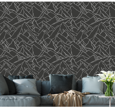 Papel decorativo moderno montañas delineadas - TenVinilo