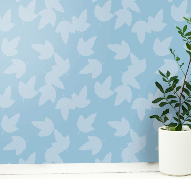 Papel pared naturaleza Hojas azules - TenVinilo