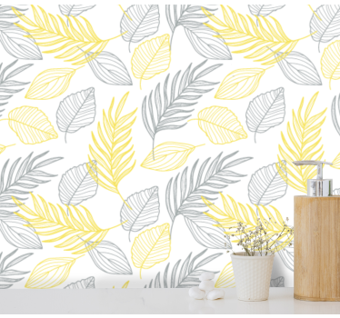 Papel pared naturaleza Hojas de pantone - TenVinilo