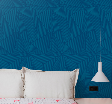 Papel pared naturaleza Patrón simple geométrico azul - TenVinilo