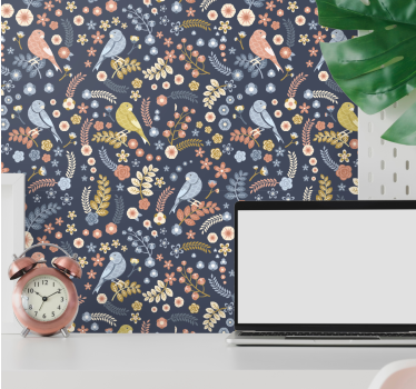 Papel pintado flores estilo nórdico - TenVinilo