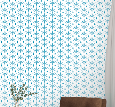 Papel pared nórdico Temporadas de estilo nórdico azul - TenVinilo