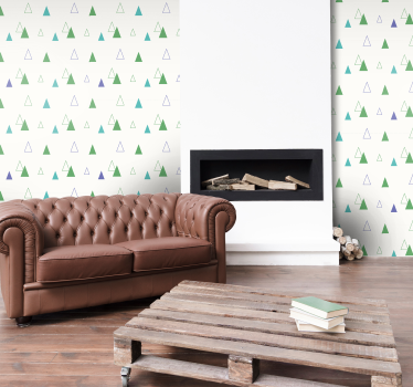 Papel pared triángulos de invierno nórdico - TenVinilo
