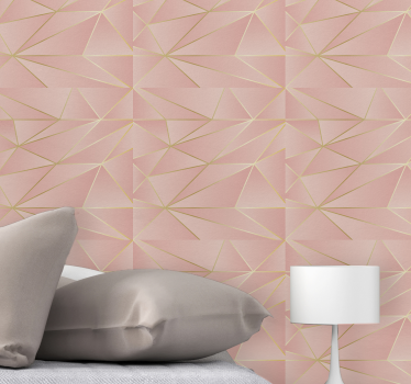 Papel pared triángulos geométricos rosa - TenVinilo