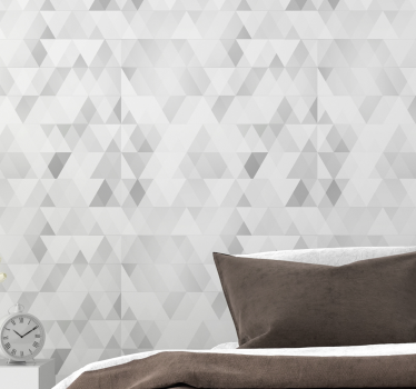 Papel pared triangulos grises geométricos - TenVinilo