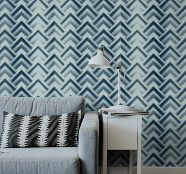 Papel pared de tríangulos  en tonos verde - TenVinilo