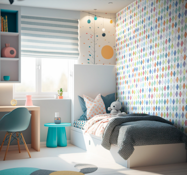 Papel pintado arte Coloridos diamantes arlequín - TenVinilo