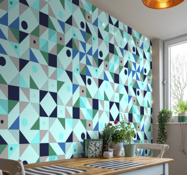 Papel pared composición de triángulos - TenVinilo
