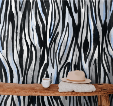 Papel pintado de cebra Cebra gris y negra clásica - TenVinilo