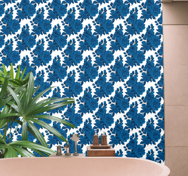 Papel pintado de flores Flores azules "nueva nostalgia" - TenVinilo