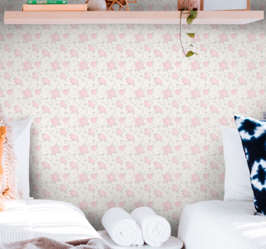 Papel pintado de flores Pequeñas flores estilo vintage - TenVinilo