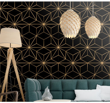 Papel pintado de rayas Líneas doradas modernas - TenVinilo