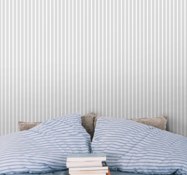 Papel pintado de rayas verticales Blanco nórdico y gris - TenVinilo