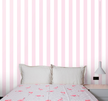 Papel pintado de rayas verticales Rosa nórdico y blanco - TenVinilo