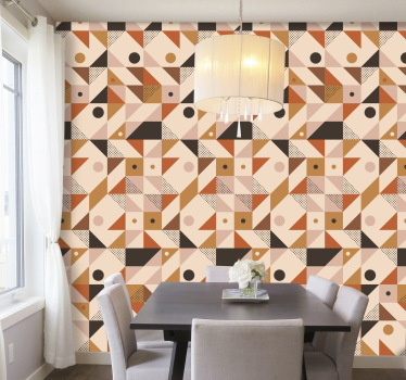 Papel pared de triángulos marrones - TenVinilo