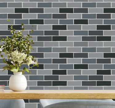 Papel pintado efecto ladrillos Ladrillo gris - TenVinilo