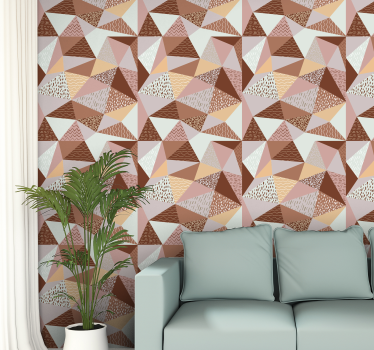 Papel pared geométrico colores marrones - TenVinilo