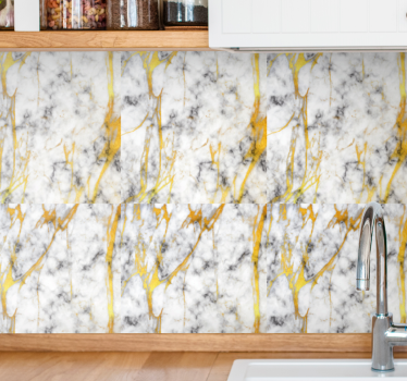 Papel pintado imitación marmol Elegante mármol gris y dorado - TenVinilo