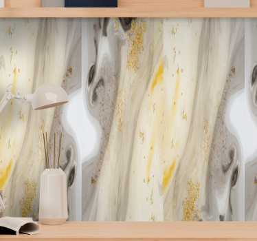 Papel pintado imitación marmol Imitación de mármol gris oro - TenVinilo