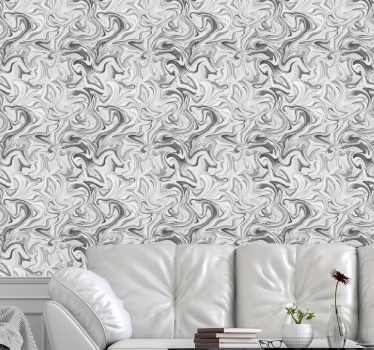 Papel pintado imitación de mármol blanco y negro - TenVinilo