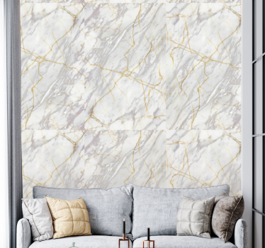 Papel pintado imitación marmol Oro gris realista - TenVinilo