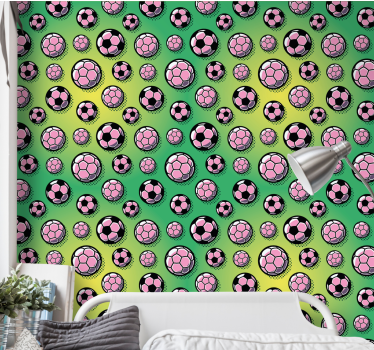 Papel pintado juvenil para pared Campo de fútbol degradado - TenVinilo