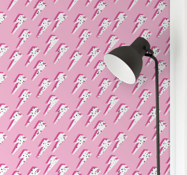 Papel pintado juvenil para pared Rayo rosa - TenVinilo