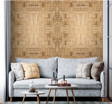 Papel pintado madera Efecto madera tejida - TenVinilo