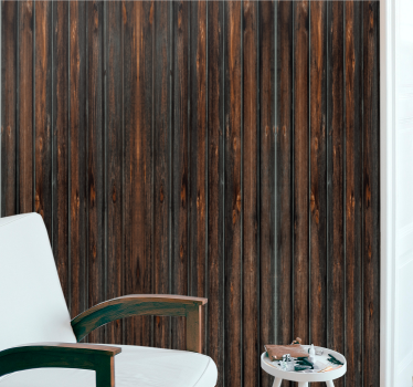 Papel pintado madera Estilo madera negra quemada - TenVinilo