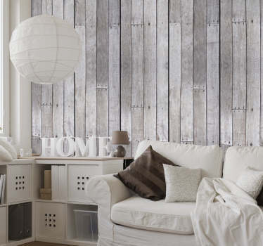 Papel pintado madera rayas verticales grises - TenVinilo