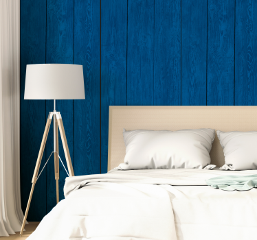 Papel pintado madera pasarela marítima azul - TenVinilo