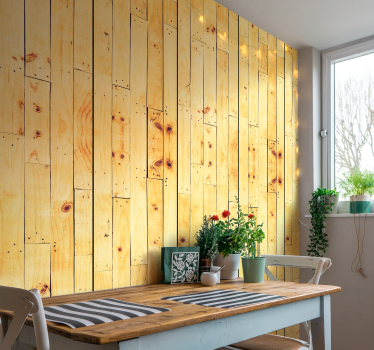 Papel pintado imitación madera tablones naturales - TenVinilo